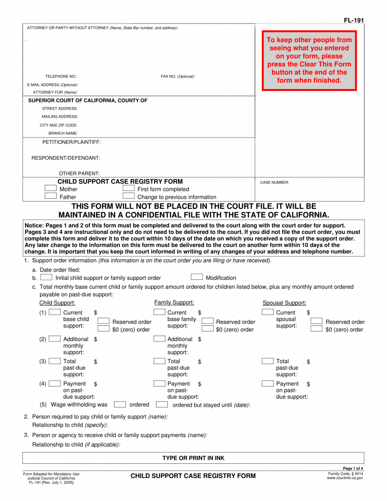 a blank form