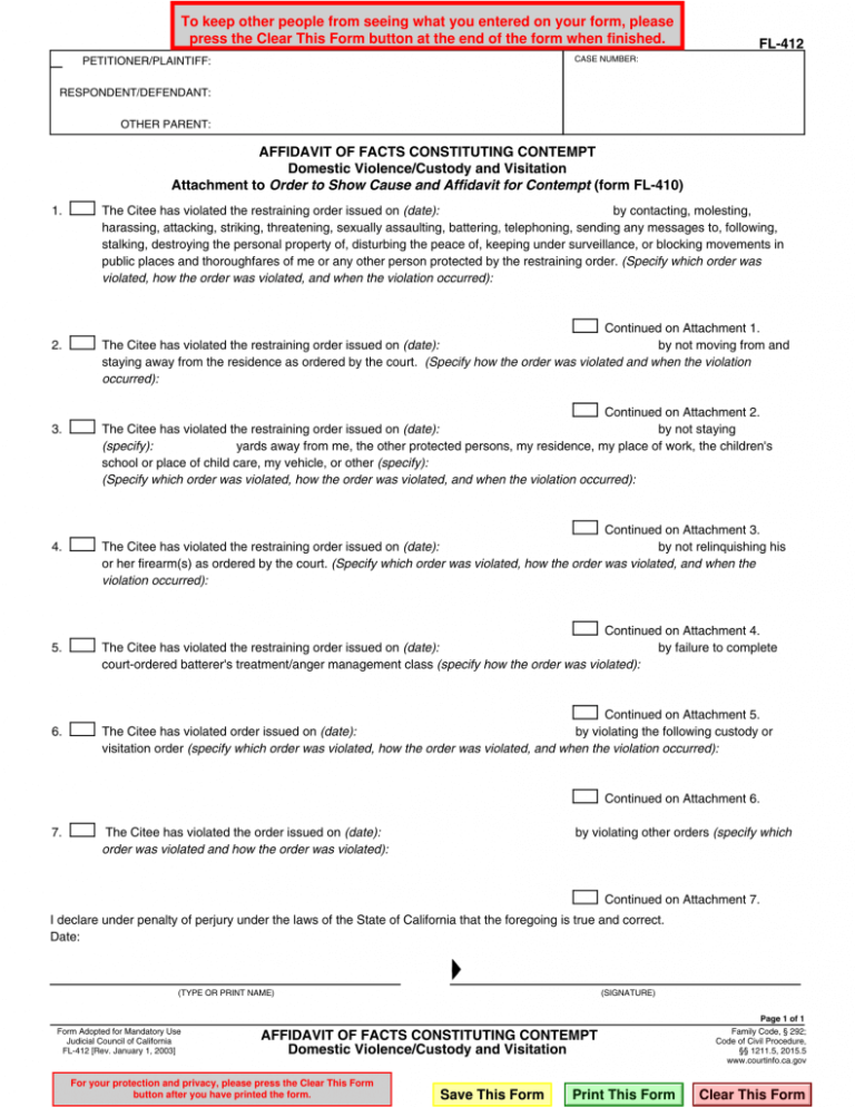 a blank form