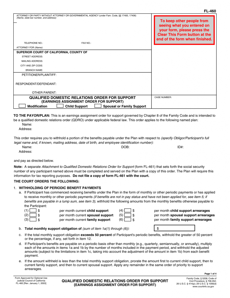 a blank form