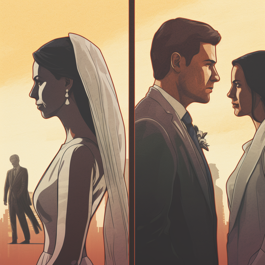 Married couple at odds with each other